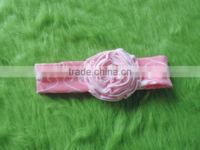 latest kids girl lace flower headband Baby Girl Top Knot Turban Hedband Children Pink Flower Hairband