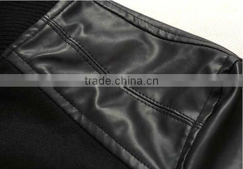 2012 new style men apparel winter sweater leather jacket wool jacket