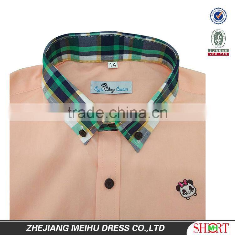 2016 Custom Panda Embroidered Casual Kid Shirt , Boy Shirt