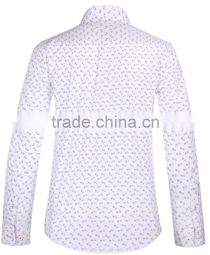 2017 Contrast collar and cuff slim fit mens shirt