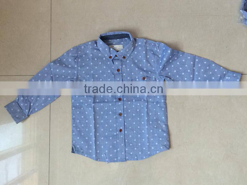 2014 classic long sleeve 100% cotton children's shirt