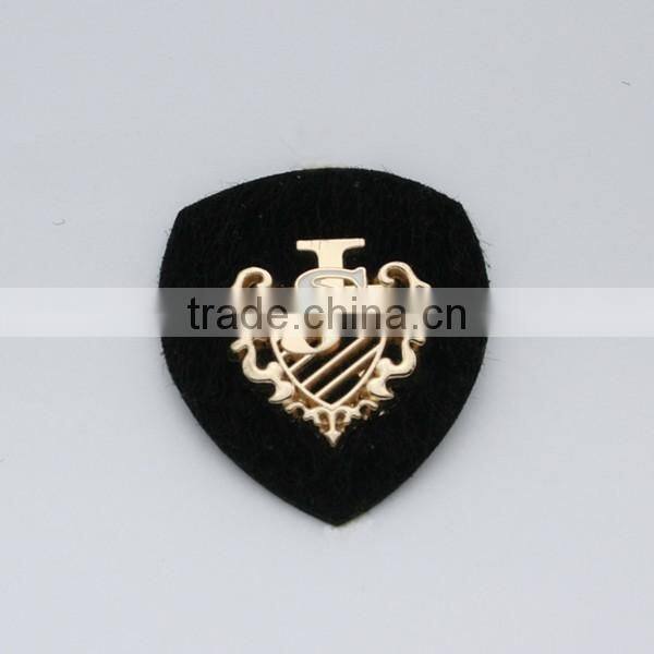 Black/white PU leather label with metal alloy logo jeans/jacket leather patches PLB-015