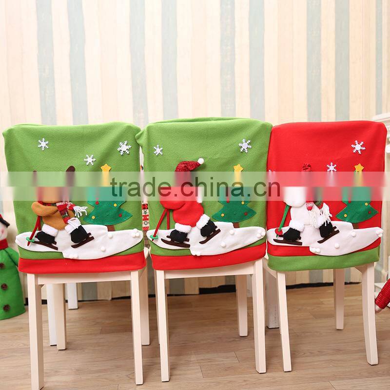 Factory wholesale Skiing Dining Christmas Chair Cover For Home Decor