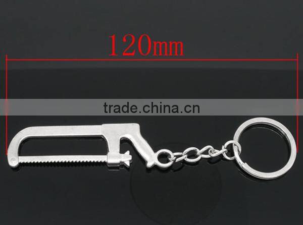 5 Silver Tone Hack Saw Charm Key Chains&Key Rings 120mm