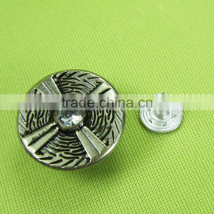 rhinestone jean button for jacket polished shine bright metal button for jeans 12years experience
