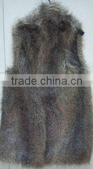 long pile faux fur vest