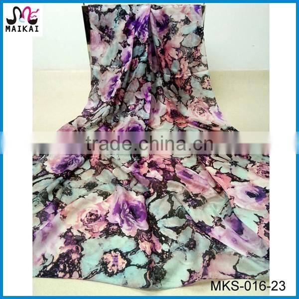 Wholesale new fashion floral print indian silk scarf