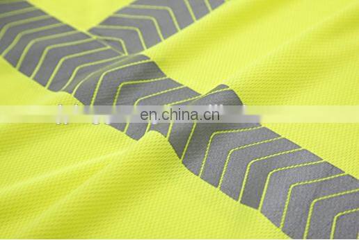 Hi vis garment Reflective work safety short sleeve polo t shirt