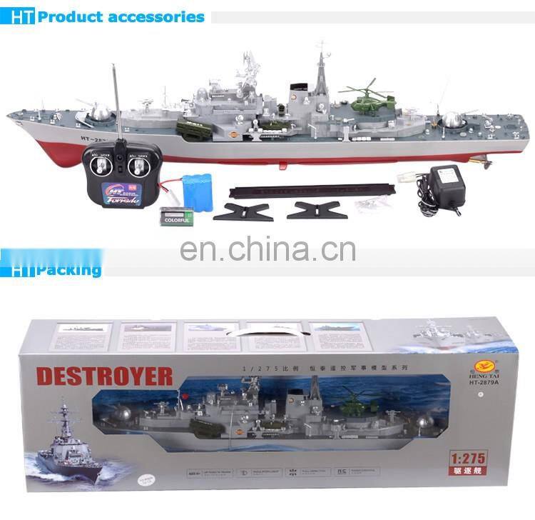 HT 2879A 1:275 Remote radio control military RC boat destroyer model toys