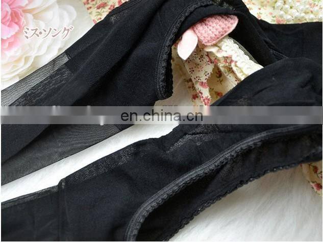 Ladies jacquard sheer sexy lingeries bottom opened fashion tights