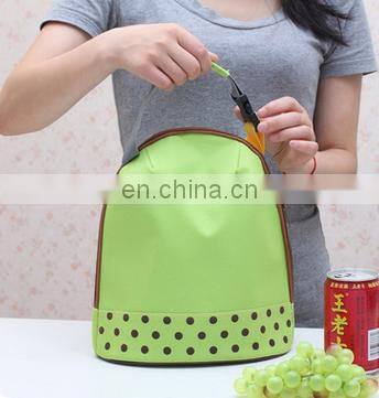 2017 Picnic Insulated Cooler Zipper Lunch Bags for Girls School Students New Insulation Wave Point Lunch Bag Storage Bags