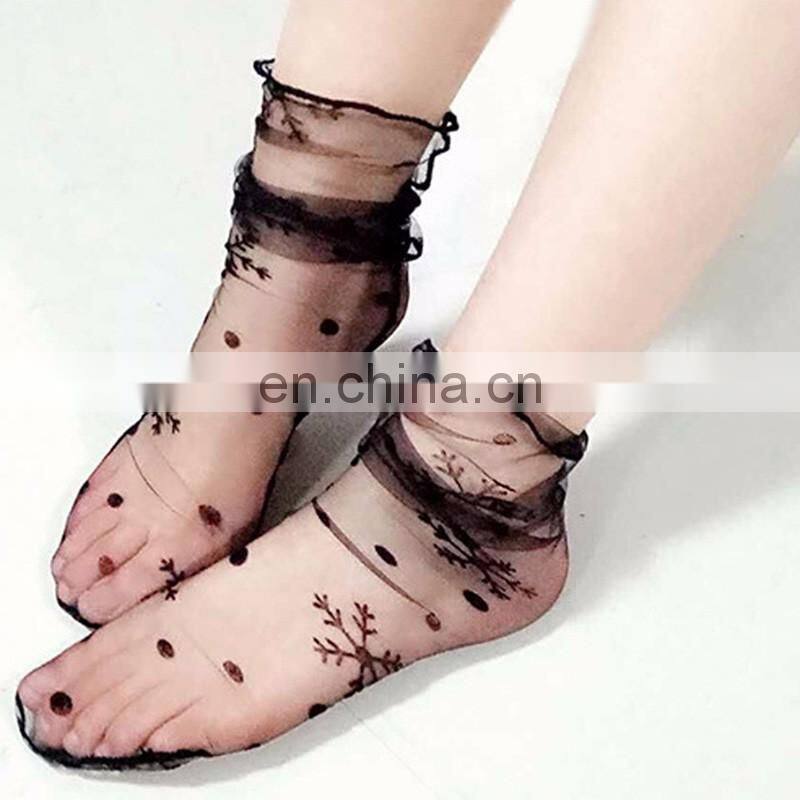 fashionable design breathable short fish net sock for women