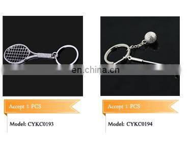 New Arrival zinc alloy 3D badminton sport keychain For Creative gifts