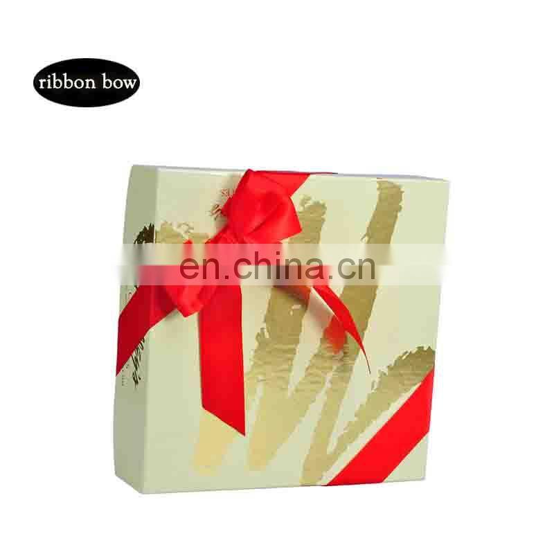 RED Pre-tied Ribbon Bow with Elastic band for gift box