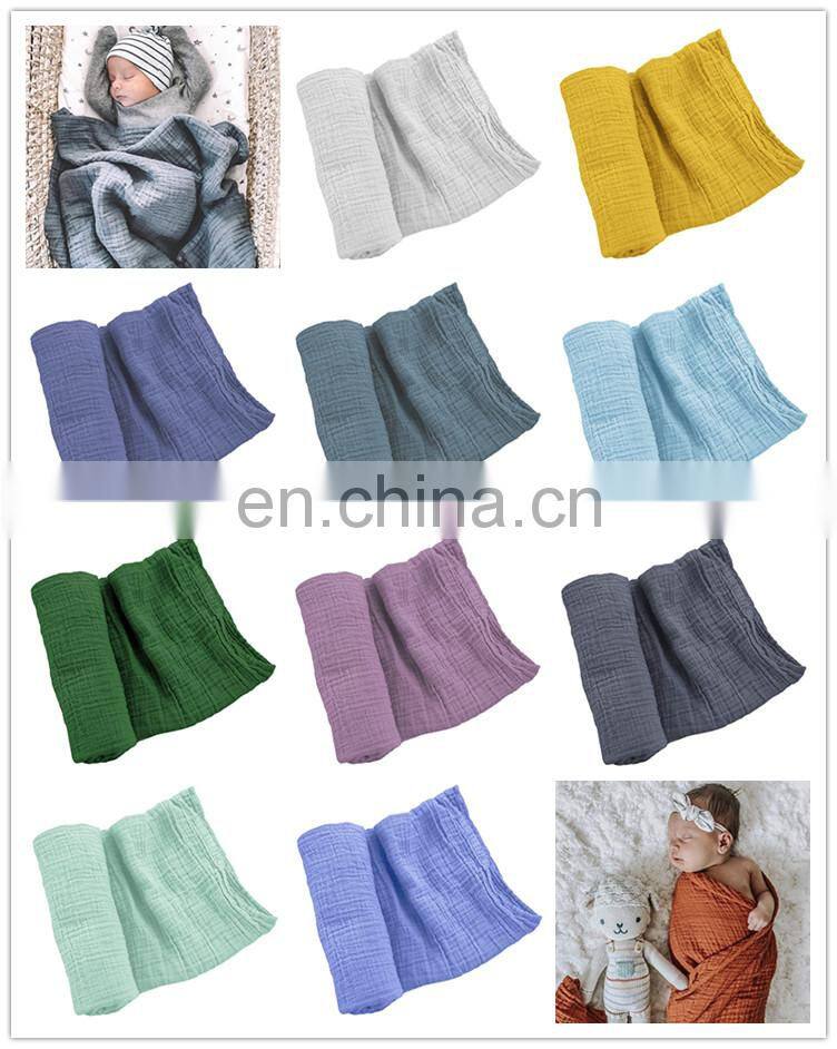 Summer Solid Baby Cotton Swaddle Baby Blath Blanket Muslin Swaddle Blankets