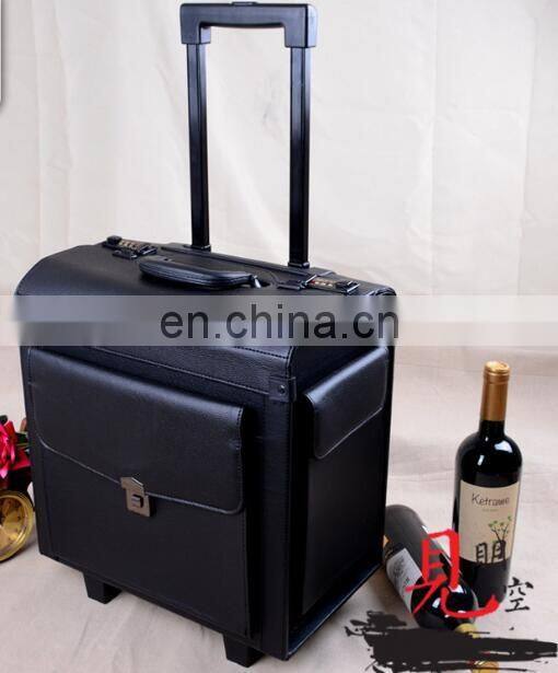 Senior business white wine suitcase,6 aluminum wine bottles trolley case/wine bottle display case