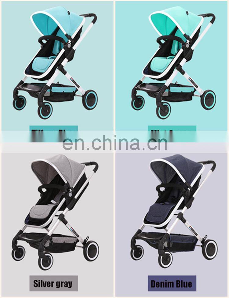 Portable baby stroller pushchair with travel system and large storage