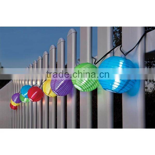 Christmas solar power 10 led paper lantern
