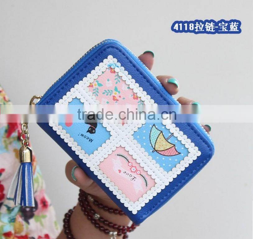 Mixed colorful purse Handbang for women Cartera Billetera para dama design with cartoon Giraffi