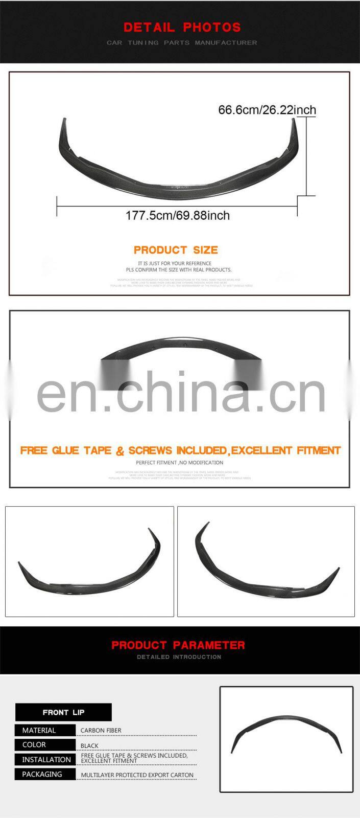 Reliable Carbon Fiber Front Bumper Slip for Toyota Supra 19-20