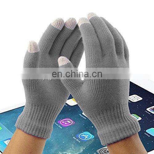 Multi-color Soft Unisex Acrylic 3 Finger Smart Touchscreen Gloves