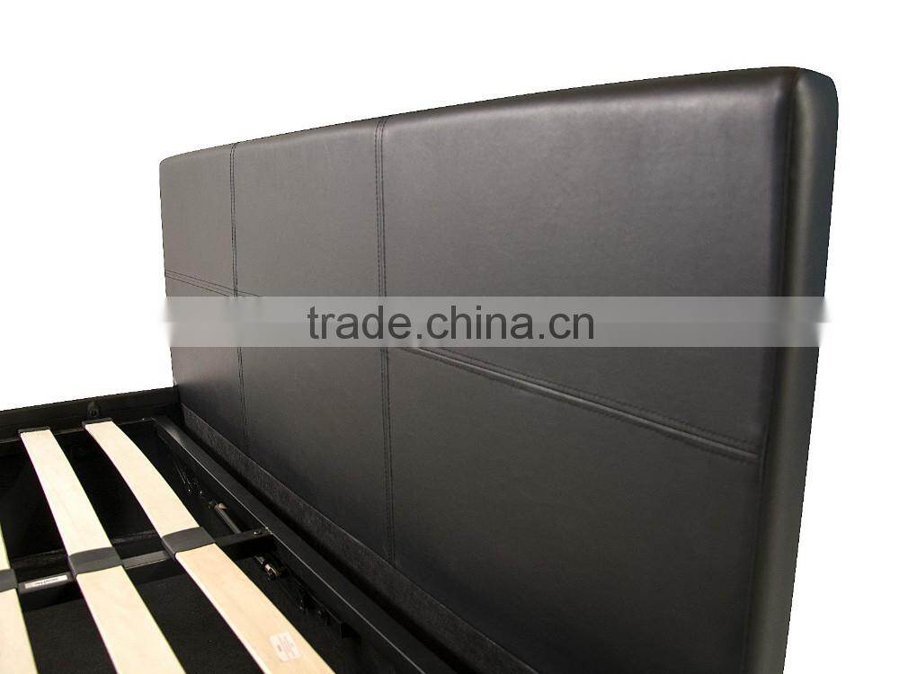 Modern Style Hot Sale Leather Bed Wood Double Bed Designs With Box