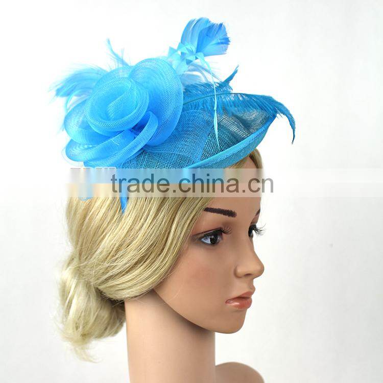 Handmade Fashion Sinamay Feather Fascinator Hair Headband for Women