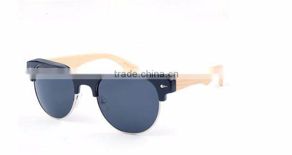 made by hand wood temple semi rimless half frame rimmed polarized sungalsses