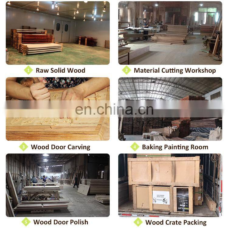 pre-hung solid wood entrance double teak wooden entry doors