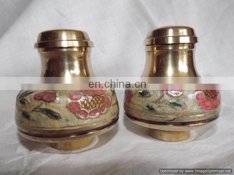 silver hammered salt & pepper container