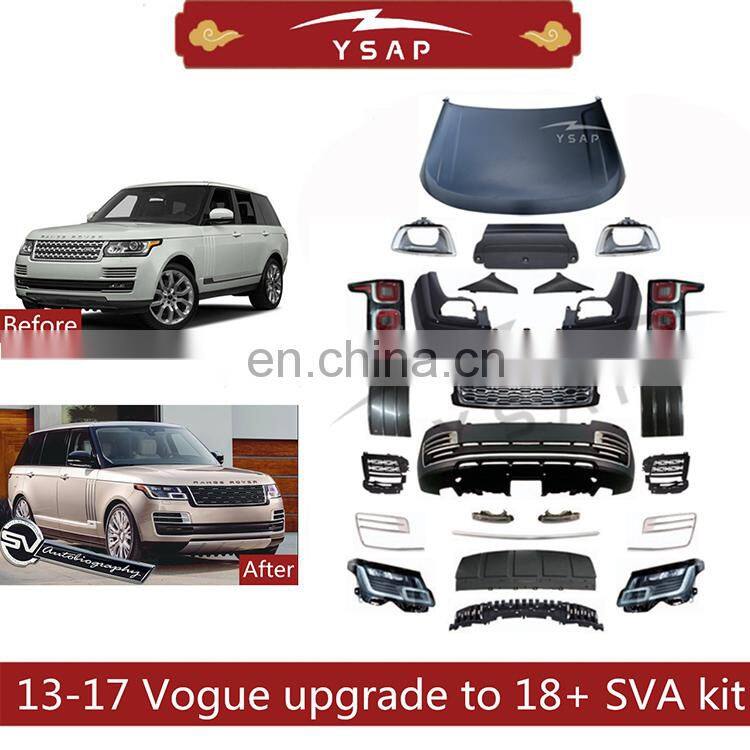 Hot selling facelift body kit accessories grille head lamp tail lamp for 2013-2017 Range Rover Vogue upgrade to 2018 SVA kit