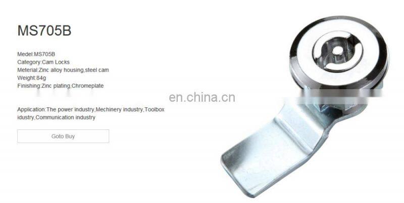 MS705B Silvery Chrome Coated ZDC Industrial Cabinet Barrel Cam Locks