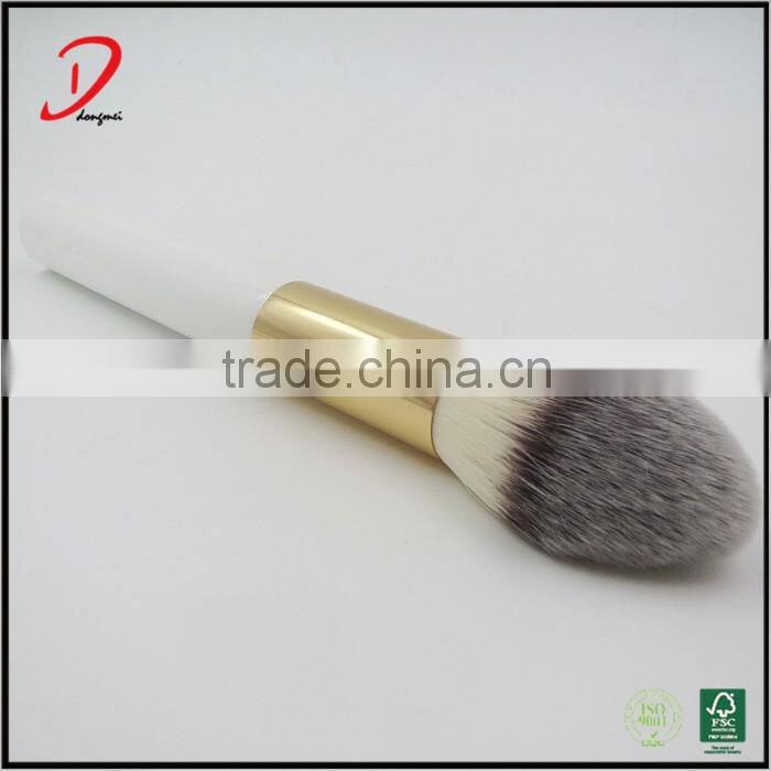 Personalized synthetic hair makeup powder brush,white wooden cosmetic brush