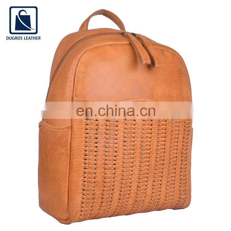 Indian Supplier of Good Quality Fashion Designer Stylish Genuine Leather Women Backpack Bag at Wholesale Price