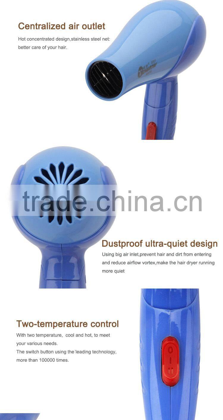 Foldable Hair Dryer 230V Mini Travel Cordless Hair Dryer