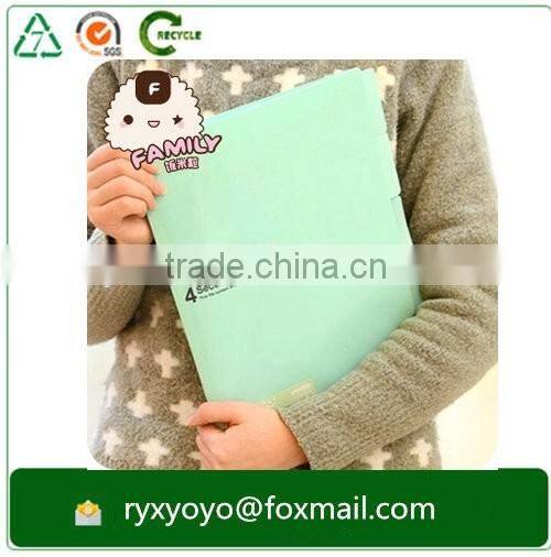 a4 size custom printed pp plastic L shape document clear file folder with inserts