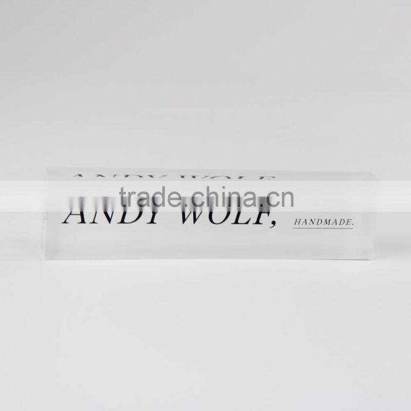 Fashion Clear Solid Acrylic Sign Block Desktop Acrylic Logo Block Plexiglass Printed Block