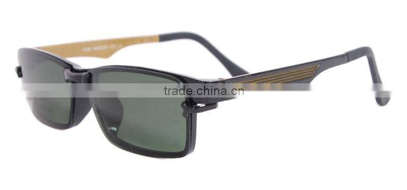 Men Full Rim TR90 Fashion Magnetic Clip On Polarized Sunglasses 2015