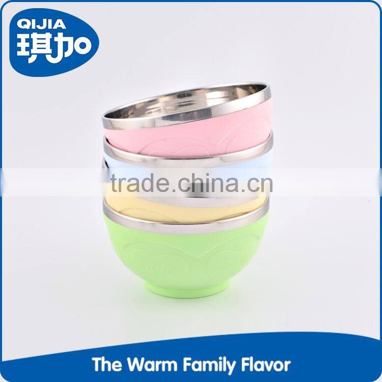 Wholesale different size food grade plastic mixing stainless steel rice bowl set for sale