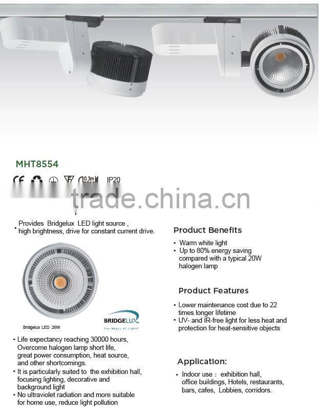 COB tiltable 3 phase led track light cylindrical led track spot lamp