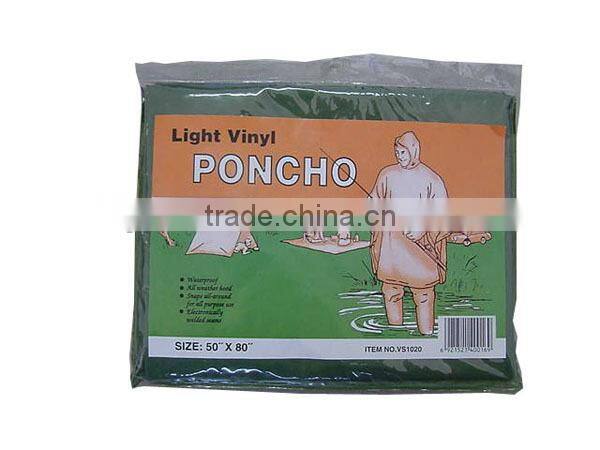 Hooded Waterproof PVC Poncho Material Rain Poncho
