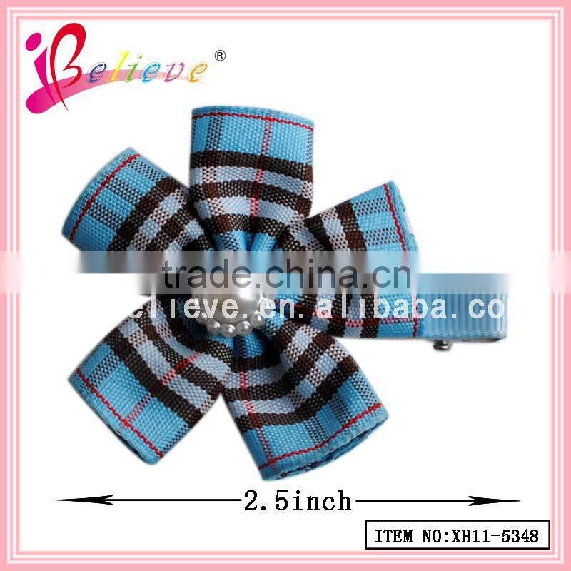 Chinese products wholesale hair clips with spring clip,make fabric flower hair clips