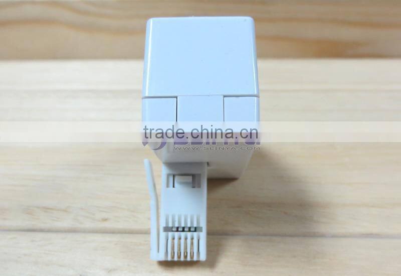 BT 1 Male to Dual Female RJ11 6P4C Plug Telephone Cable Adapter