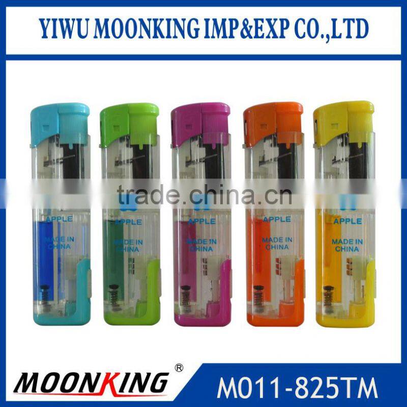mini size torch lighter transparent windproof electronic gas lighter with led light
