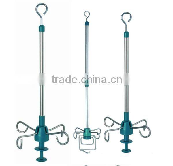 Hospital Medical Infusion Support Transfusion IV Pole Stand for Bed