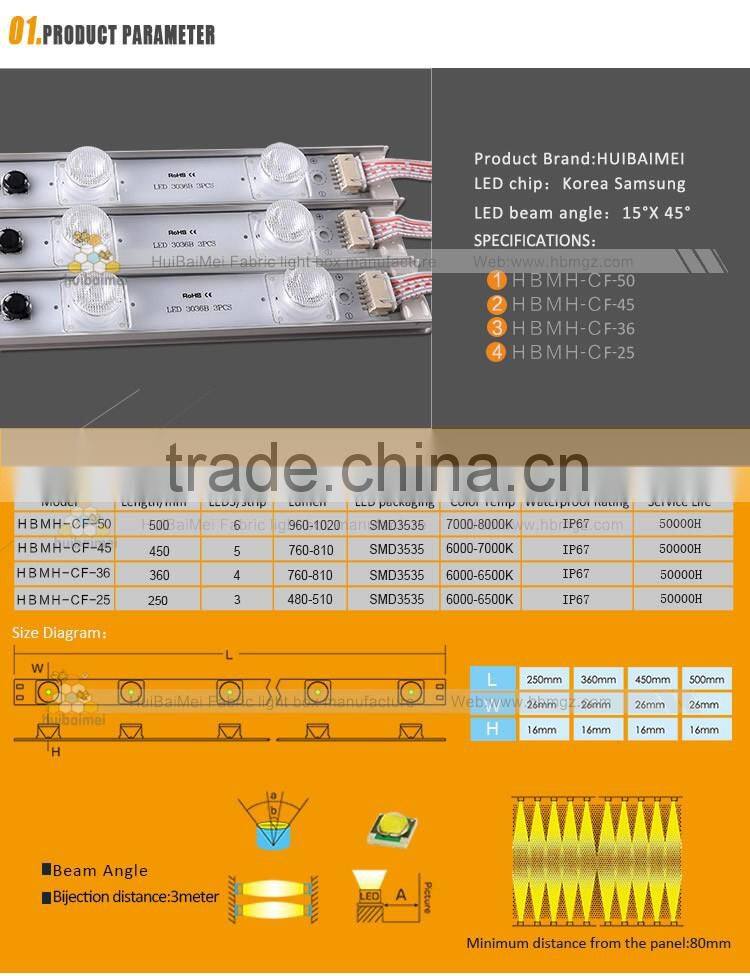 Outdoor LED module 2W edgelight for 10-20cm advertising light boxes