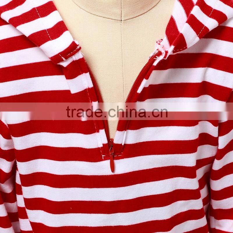 Long sleeve red and white stripe outfits wholesale baby clothes cotton fabric