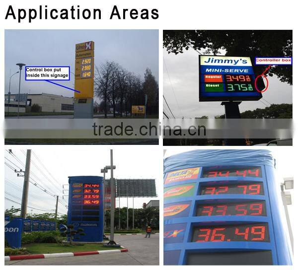 36" Green Outdoor Electronic Gas Station LED Fuel Price Board