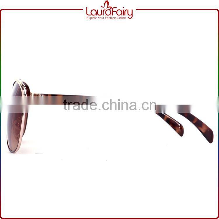 Laura Fairy Fashion Design Metal Frame White Temple Sunglasses Wenzhou Factory