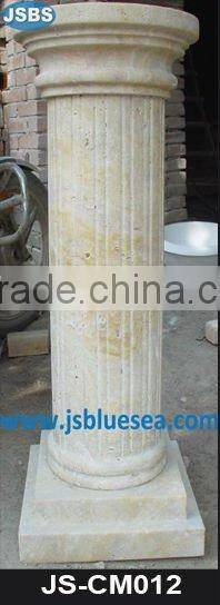Red marble pillar with figure statue